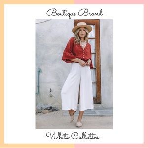 Vici White Wide Leg Culottes